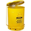 Justrite 21 Gallon Oily Waste Can With Foot Lever, Yellow 9701